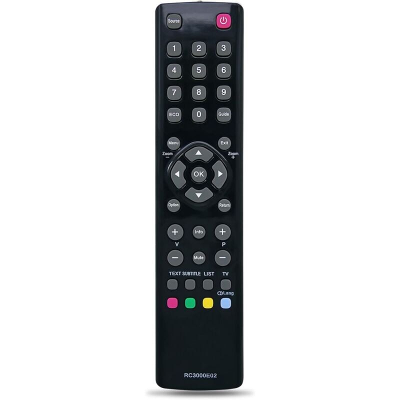 Ersatz-Universalfernbedienung RC3000E02 für Fernseher, kompatibel mit LED LCD 4K Modellen, ergonomisches Design