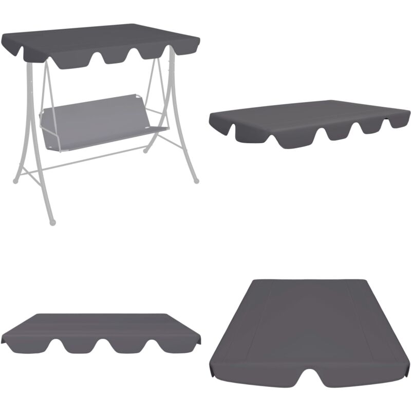 Ersatzdach für Hollywoodschaukel Anthrazit 188/168x145/110 cm - Dach Gartenschaukel - Dach Hollywoodschaukel - Home & Living