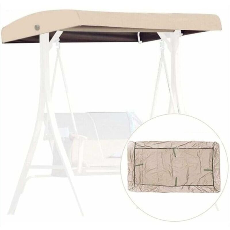 Ersatzdach für Hollywoodschaukel, Ersatzbezug für Dreisitzer, wasserdichter Sonnenschutz, geeignet für Gartenveranden und Terrassen - beige
