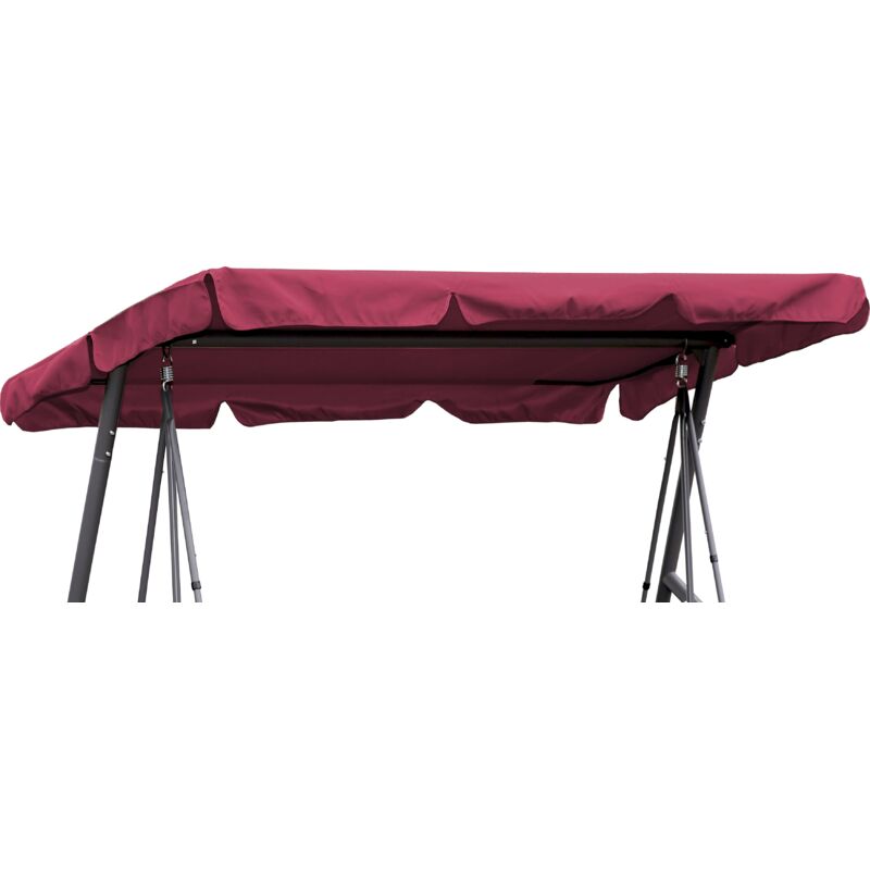 Hollywoodschaukel Dachbezug 210 x 145 cm Bordeaux Wasserdicht Universal Ersatzdach Gartenschaukel 3 Sitzer UV 50 Schaukel Dach Ersatz Bezug