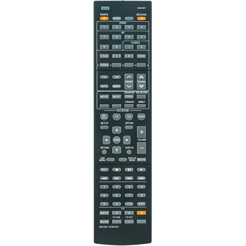 Ersatzfernbedienung RAV334 WT92700 für Yamaha Audio-Receiver RX-V467 RXV467 RX V467