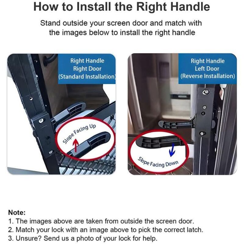 Ersatzsatz für Den Rechten Griff Des Metallriegels für Wohnmobil-Fliegengittertüren, für , Wohnwagen, Wohnwagen (Rechts)