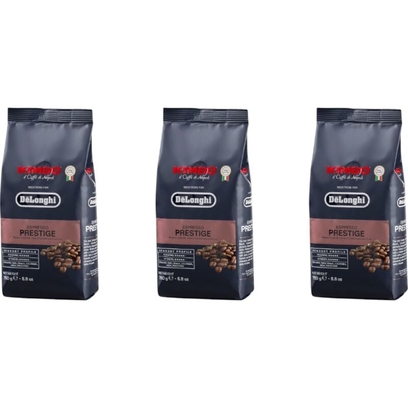 Delonghi - Ersatzteil - Lot de 3 paquets de café en grains kimbo expresso prestige 250g - kenwood, braun, ariete, simac, supercalor, bifinett,