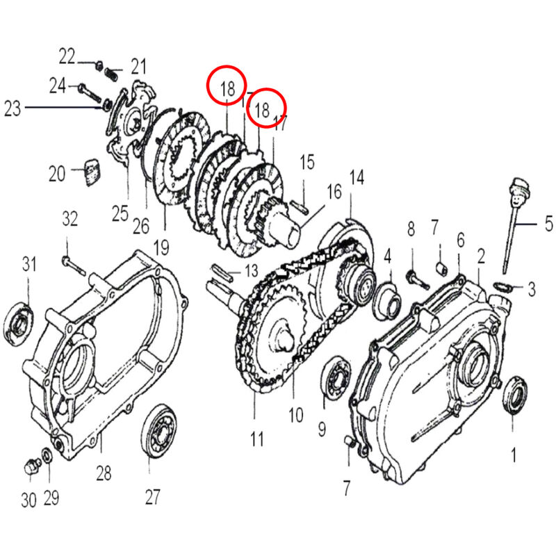 Wiltec - Reibscheibe Ölbadkupplung für lifan 6,5-13 ps Motor Benzinmotor Ersatzteil – Einzylinder für Kleinmaschinen & Karts, 4-Takt Motor & ohv