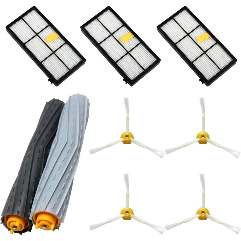 Ersatzteilset für Roomba 800 und 900 Serie – Kompatibel mit Roomba 850, 860, 870 880, 890, 960, 980... (Alle Modelle) – Seitenbürsten, Filter,