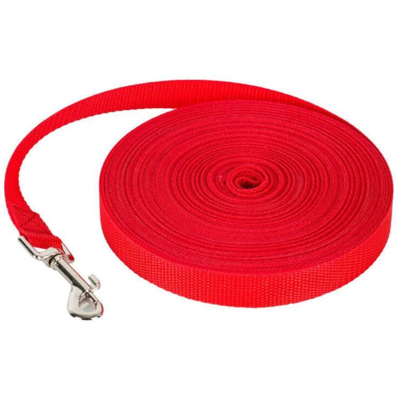 Erziehungshalsband für Hunde (10 m rot) lange Nylon-Geschirrleine freihändig für Hunde, Katzen, Haustiere, Anbindeleine, Joggingleine für Hunde,
