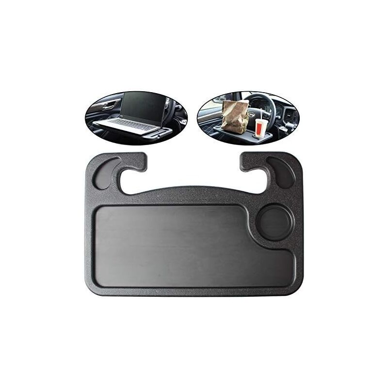Fitags - Auto-Lenkrad-Schreibtisch, tragbares Multifunktions-Auto-Lenkrad-Tablett, doppelseitiges Design, Auto-Lenkrad-Tablett für den Computer