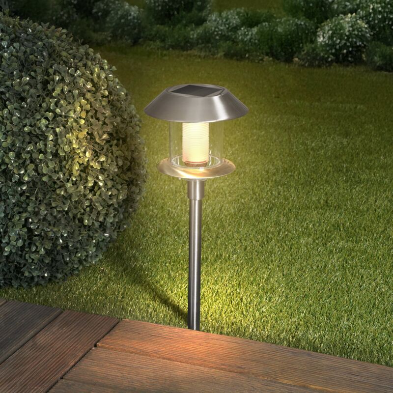 Esotec - Solar Stableuchte Swing LED-Steckleuchte Edelstahl H=38cm outdoor 102070