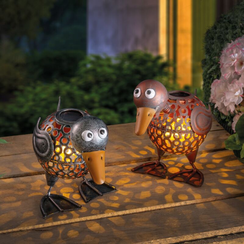 Esotec - Solarfiguren Vogelpaar Fipsi und Lolita 2er-Set wetterfest metall 103103