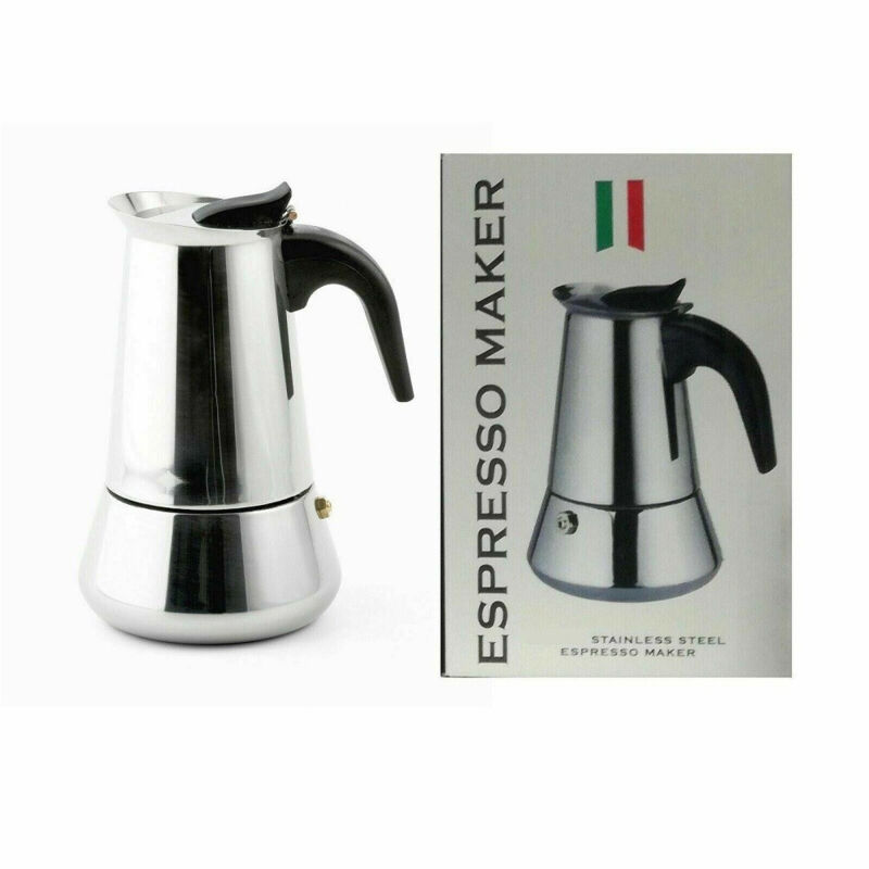 Trade Shop Traesio - Trade Shop - Espressomaschine, Kaffeekanne, Moka-Kaffeemaschine, 2 Tassen, Edelstahl -