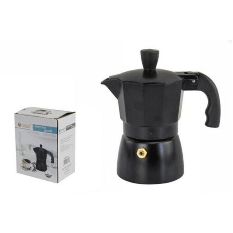 Trade Shop Traesio - Trade Shop - Moka Kaffeemaschine Espressomaschine Mattschwarz Größe 6 Tassen -