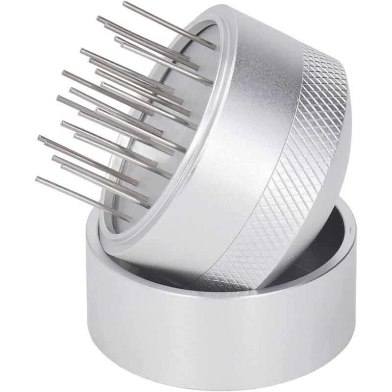 Espresso-Verteilungswerkzeuge, Kaffeenadel-Verteiler mit Sockel, WDT Professionelles Espresso-Verteilungswerkzeug, Espresso-Nadelrührer, Stahl (58 mm)