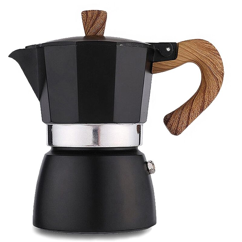 Espressokocher für den Herd – 3-Tassen-Mokkakanne aus Aluminium, kleine Kaffeemaschine (140 ml) – italienische manuelle kubanische Kaffeemaschine für