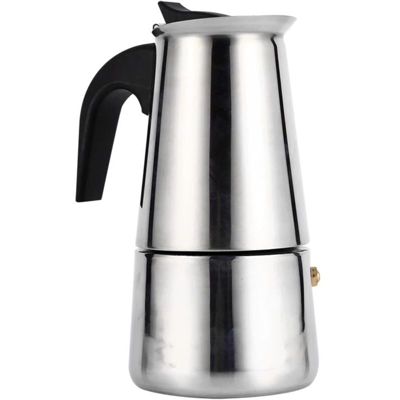 Odipie - Espressomaschine, 4 Tassen, tragbare Mokkakanne aus Edelstahl, italienische Espressomaschine für Gasherd, Herd und Induktionsherd (4 Tassen