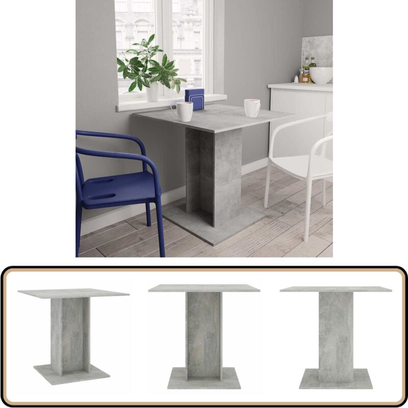 Vidaxl - Esstisch Betongrau 80x80x75 cm Holzwerkstoff - Esstisch - Beton Tisch - Wohnzimmer Möbel - Holzwerkstoff Tisch - Quadratischer Esstisch