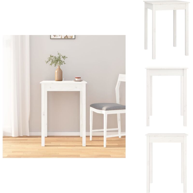 Vidaxl - Esstisch Weiß 55x55x75 cm Massivholz Kiefer - Esstisch - Holzmöbel - Kiefernholz - Weißes Möbelstück - Wohnzimmertisch