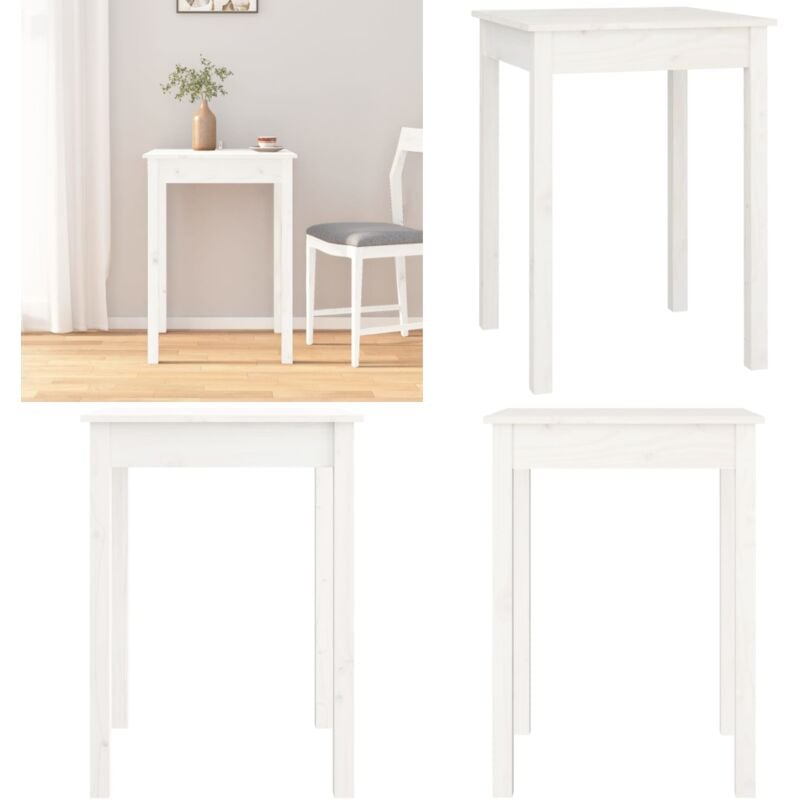 Esstisch Weiß 55x55x75 cm Massivholz Kiefer - Esstisch - Holzmöbel - Kiefernholz - Weißes Möbelstück - Wohnzimmertisch - Home & Living