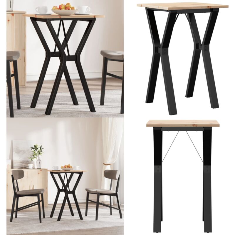 Esstisch Y-Gestell 50x50x75 cm Massivholz Kiefer und Gusseisen - Esstisch - Holztisch - Kiefernholztisch - Küchentisch - Wohnzimmertisch - Home &