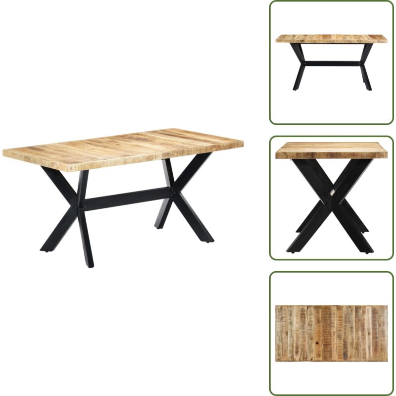 Vidaxl - Esstisch 160x80x75 cm Raues Mangoholz - Esstisch - Mangoholz - Industrieller Stil - Vintage Möbel - Küchentisch