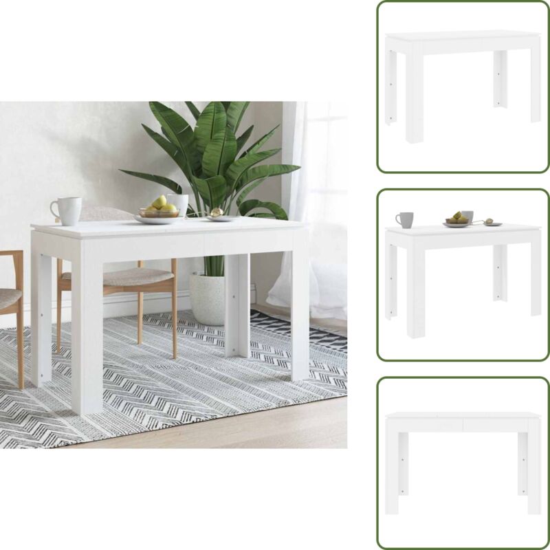 Vidaxl - Esstisch Weiß 120x60x76 cm Holzwerkstoff - Esstisch - Weißer Esstisch - Holzwerkstoff Tisch - Küchentisch - Wohnzimmertisch