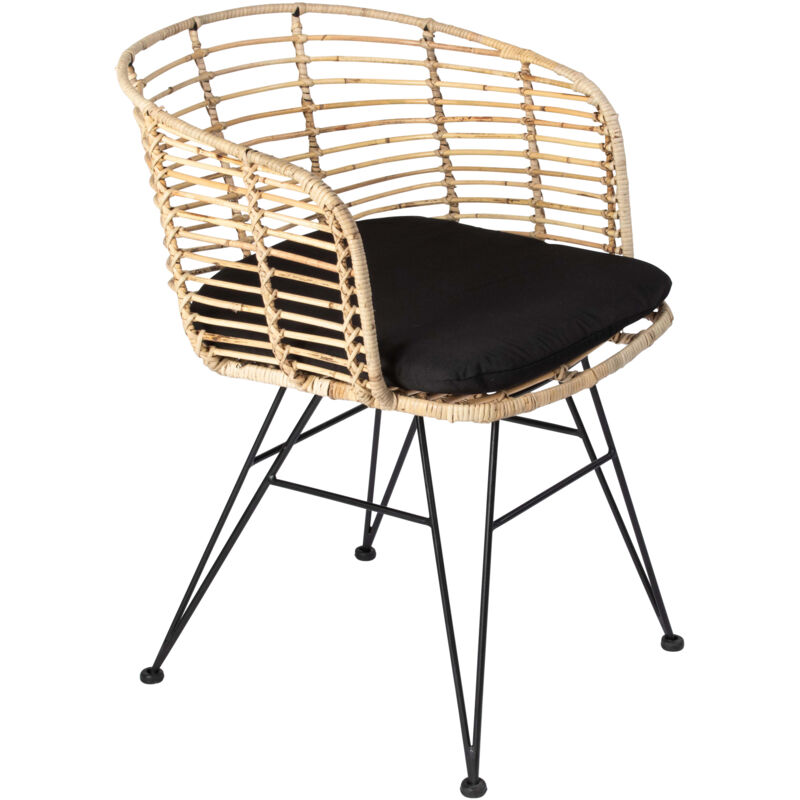 Esszimmerstuhl Rattanstuhl Farbe natur inkl. Sitzkissen nairobi