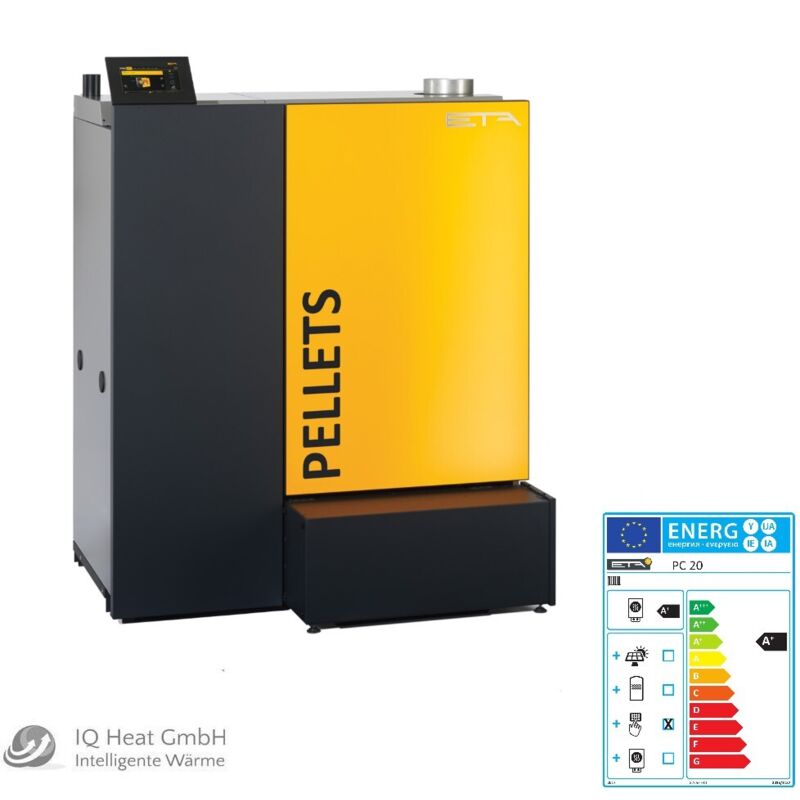 ETA Pelletkessel PC 20 PelletsCompact, 20kW für Holzpellets ISO 17225-2-A1, ENplus-A1, mit Touchscreen