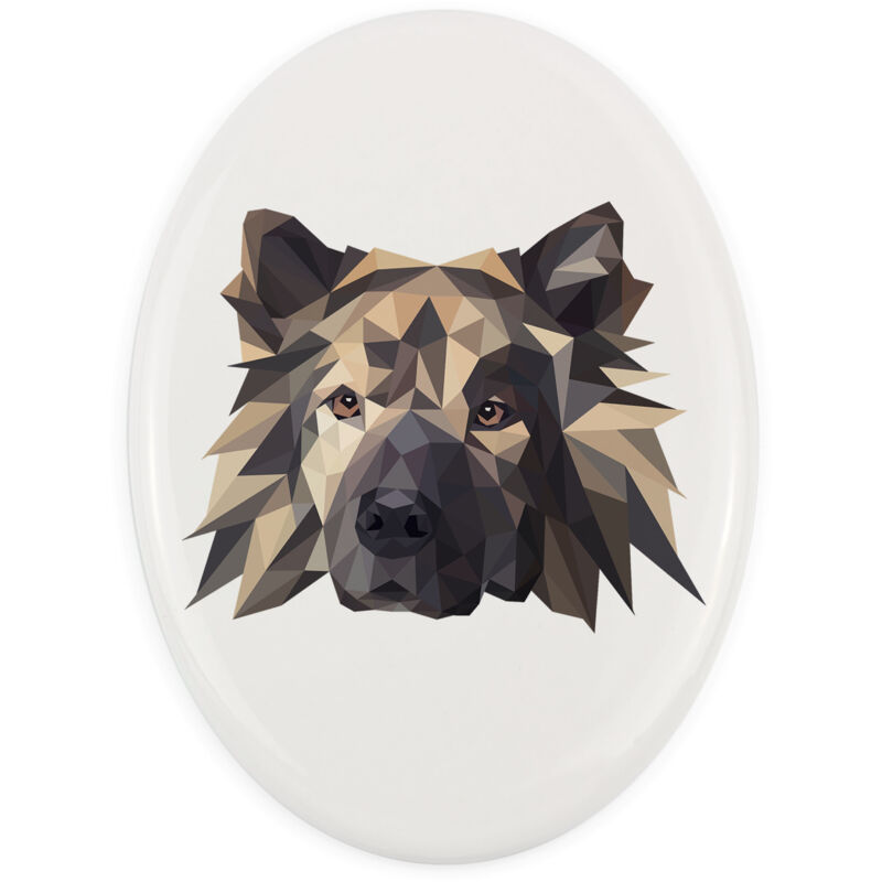 Eurasier, Eurasian - eine geometrische Fliese mit Foto und Aufschrift von Art-Dog