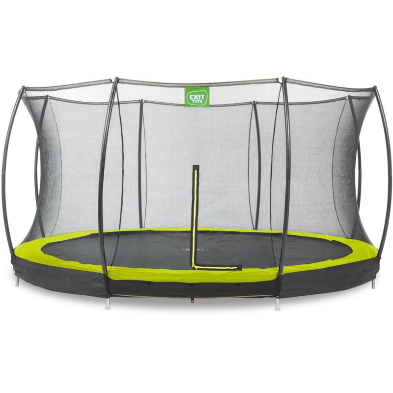 Exit Toys - exit Silhouette Bodentrampolin ø427cm mit Sicherheitsnetz - grün