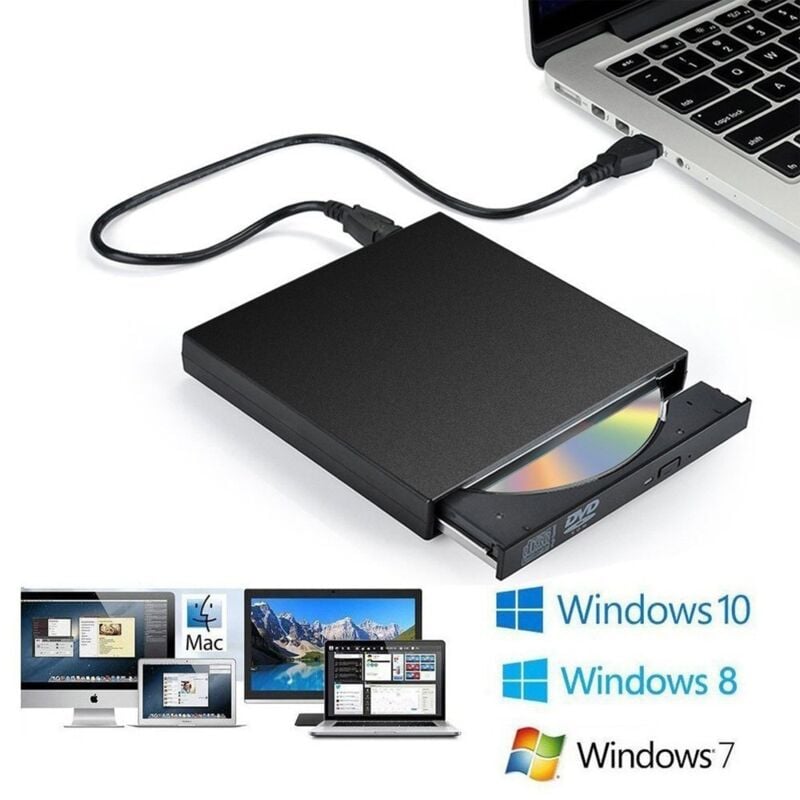 DVD-CD-Brenner-Player, USB 2.0, externes optisches USB-Laufwerk, optisches DVD-Laufwerk, Desktop-All-in-One-Universal-CD-Brenner, mobiles optisches