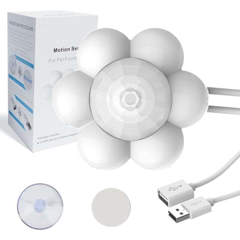 Externer PIR-Bewegungsmelder für Katzenbrunnen, DC 5V 1A Infrarot-Bewegungsmelder mit USB-Schnittstelle für Katzenbrunnen