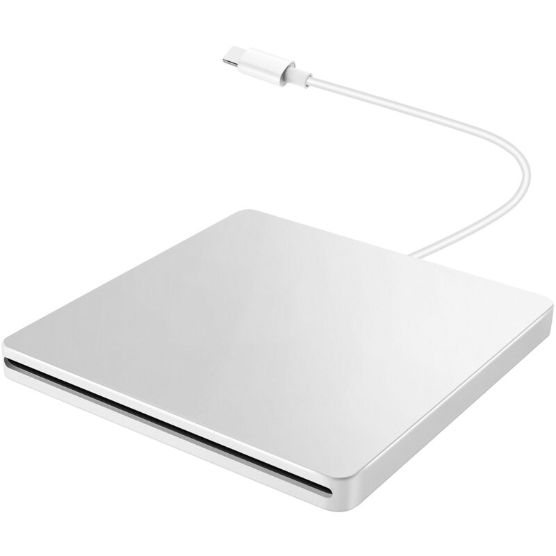 Externes USB CD/DVD Laufwerk Typ C Tragbarer Laufwerk-Frei CD Filme Players für Laptop PC ,Silber