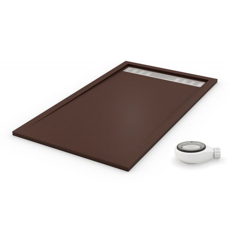 PDD - Extra flache Duschwanne premium Schokolade ral 8017 80x110