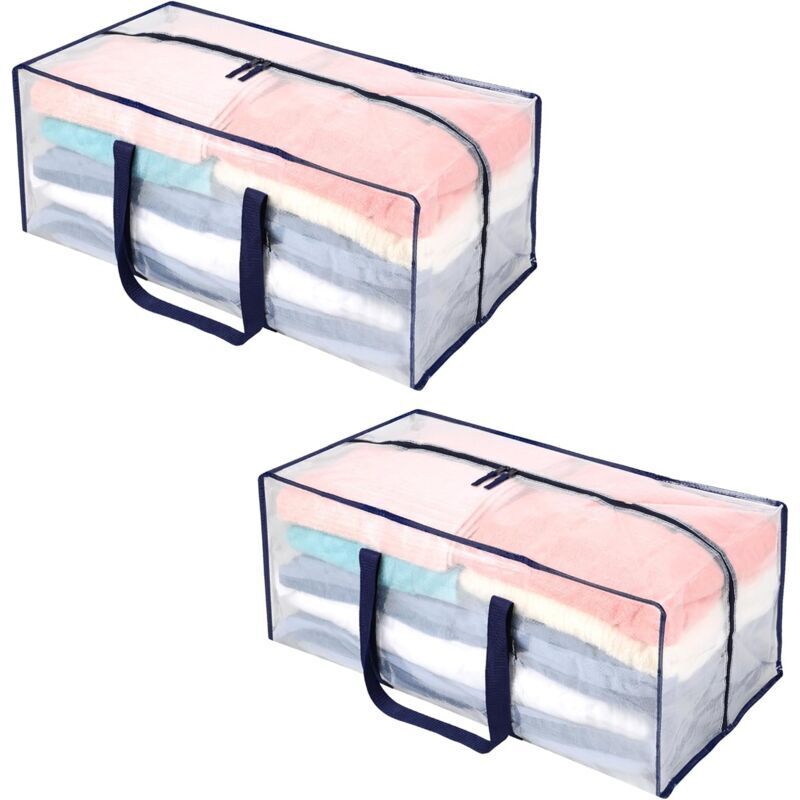 Extra große und robuste Aufbewahrungstaschen, Kleideraufbewahrungstaschen, große Reisetaschen, Umzugstaschen (Grau, 2er-Set)