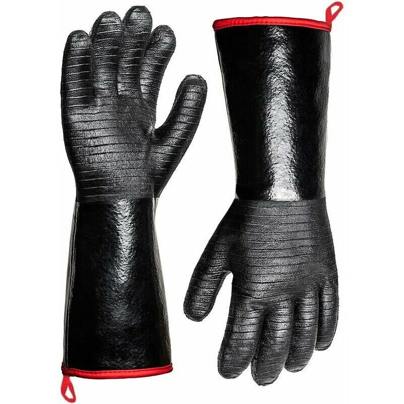 Extrem hitzebeständige Handschuhe 932 °F Grillhandschuhe, wasserdichte Langarmhandschuhe für Fritteuse, Backen, Ofen, Räuchern, flammhemmend,