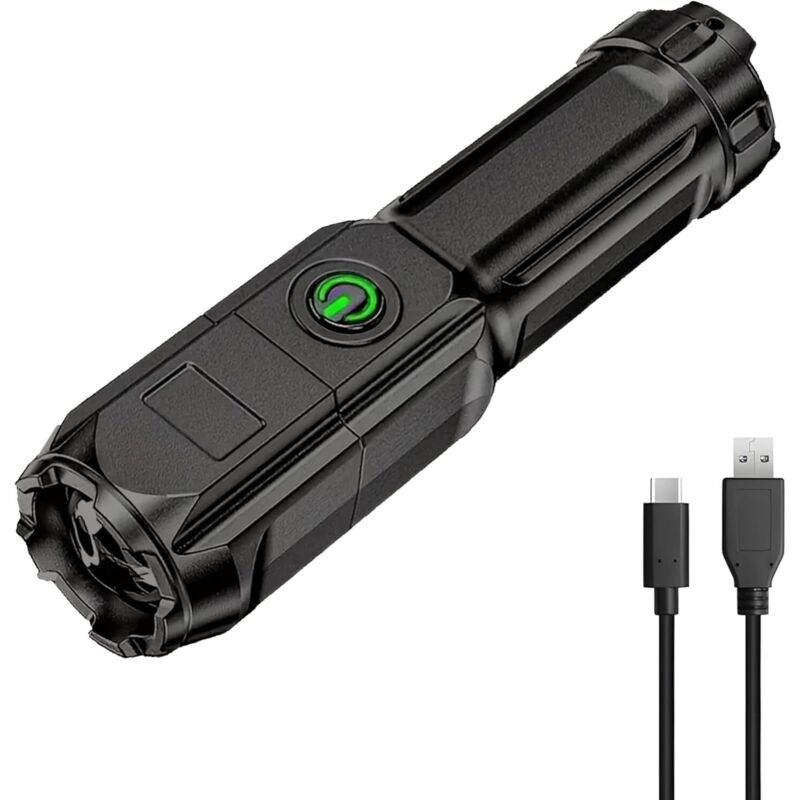 Extrem leistungsstarke LED-Taschenlampe – Ideal für Camping, Wandern, Werkzeug, Airsoft und Militär – Mechanikerlampe – Wiederaufladbare