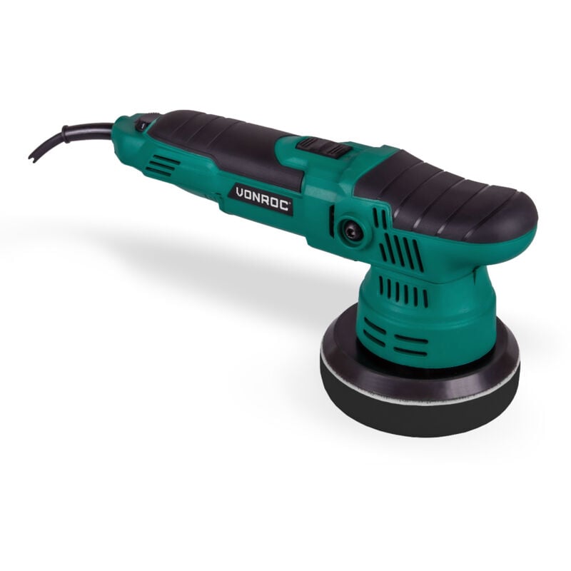 Vonroc - Exzenter-Poliermaschine 650W - Ø125mm - Sanftanlauf - Konstante Leistung - Inkl. Zubehör