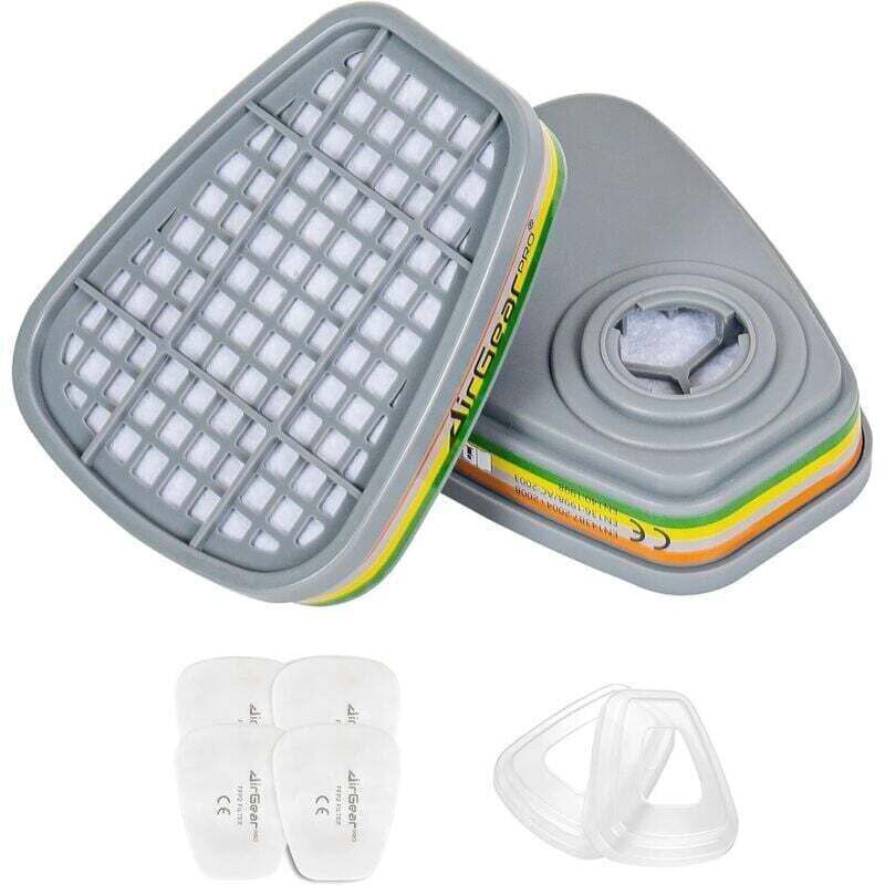 F-500 ABEK1-P2 Filtres pour Masque de Protection Respiratoire Réutilisable G-500/M-500/G-750, Anti poussière, Anti gaz pour travaux chimiques,