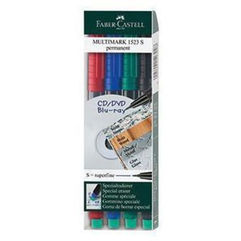 Faber Castell - Folienstift multimark 1523 0,4mm farbig sortiert 4 St./Pack.