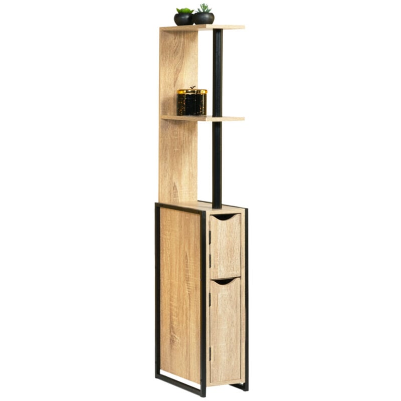 Facilitys - WC-Schrank in Holz- und Metalloptik im Industrietyp