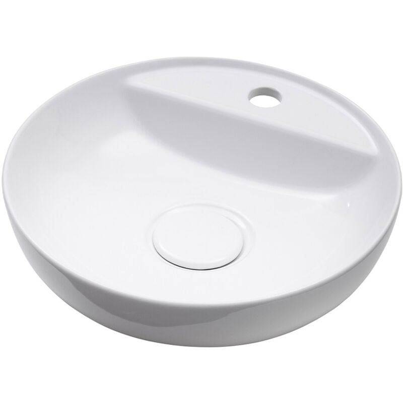 Fackelmann - Keramik Waschtisch hype 3.0 / rundes Aufsatzbecken ø 42 cm / Waschbecken aus Keramik / Maße (ø x h): 42 x 13 cm / Waschbecken für