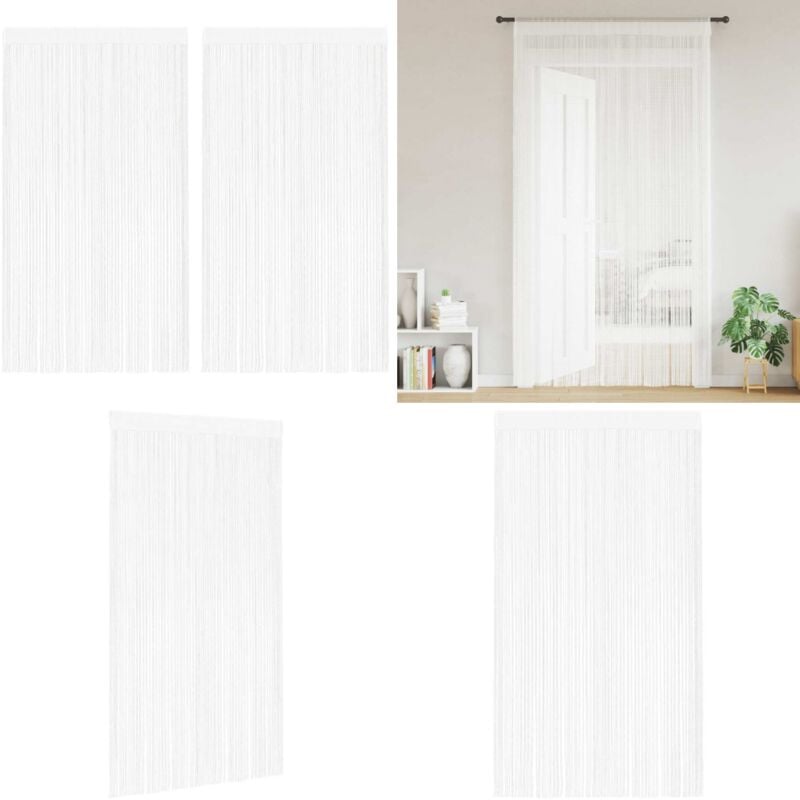 Fadenvorhänge 2 Stk. 140 x 250 cm Weiß - Fensterdeko - Vorhänge - Fadenvorhänge - Weiße Vorhänge - Wohnaccessoires - Home & Living