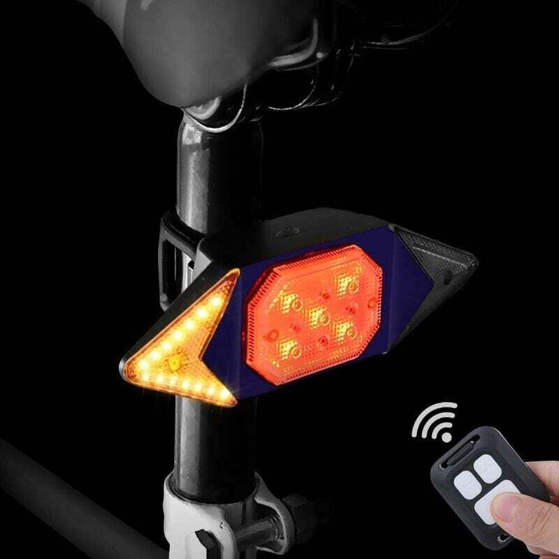 Fahrrad-Blinker mit kabelloser Fernbedienung, Fahrrad-Rücklicht mit Fahrrad-Blinker, 5 Beleuchtungsmodi, Sicherheitswarnung hinten, Blitzlicht