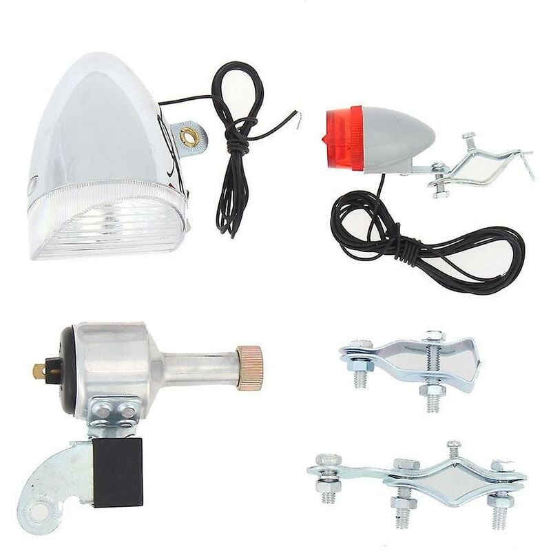 Woosien - Fahrrad Dynamo Lichter Set Scheinwerfer Rücklicht Led Fahrrad Licht Motorisierte Fahrrad Reibung Dynamo Gene