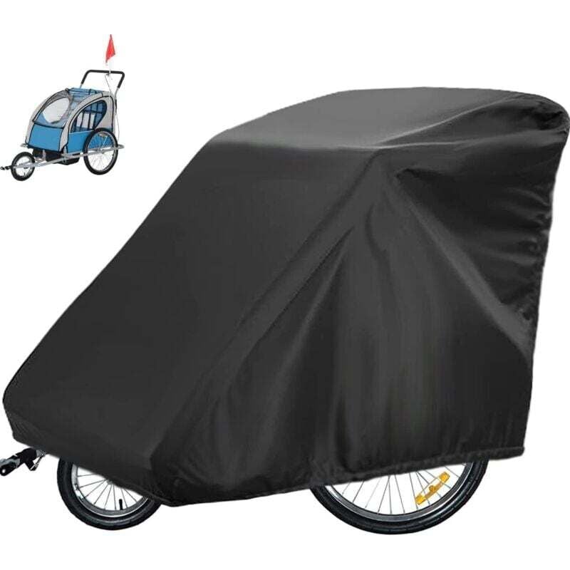Fahrradanhänger-Abdeckung, wasserdicht, 420D Oxford-Gewebe mit PU-Beschichtung, für Kinderfahrradanhänger, Anti-UV, Winddicht und Staubdicht, 140 x