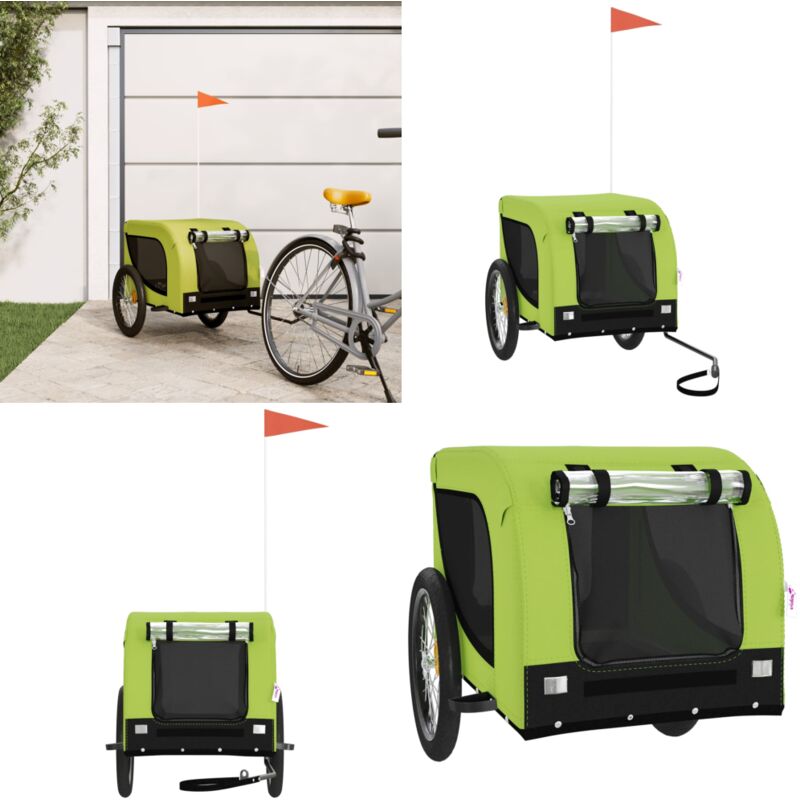 Fahrradanhänger Hunde Grün und Schwarz Oxford-Gewebe & Eisen - Fahrradanhänger Hund - Fahrradanhänger Hunde - Home & Living