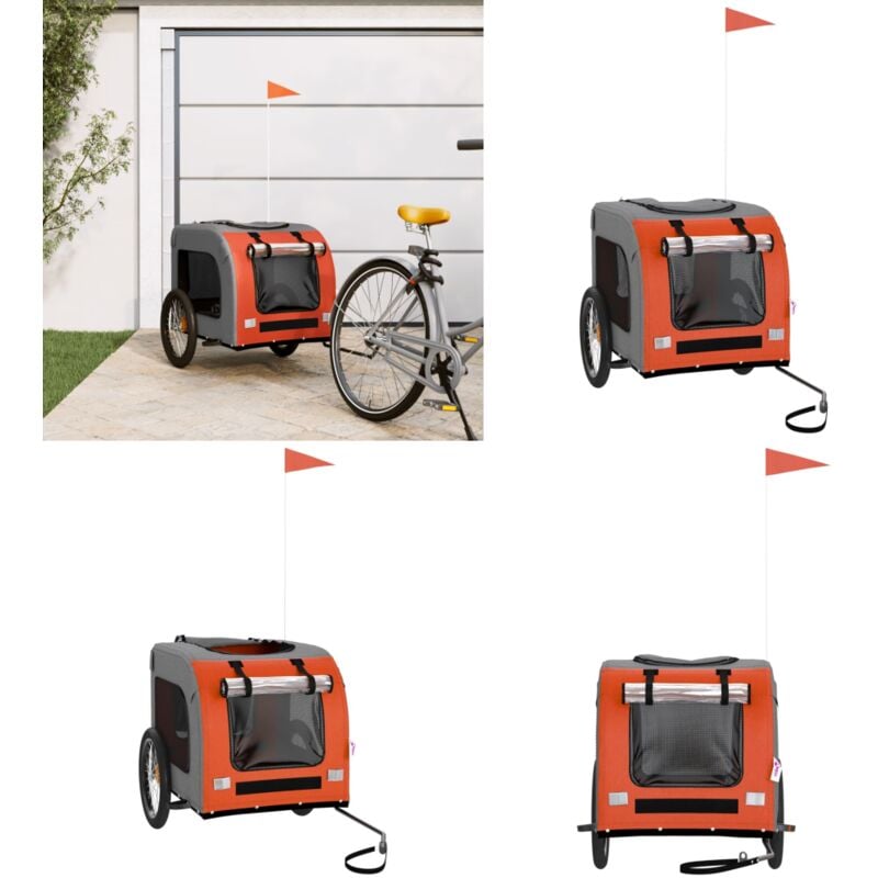 Fahrradanhänger Hunde Orange und Grau Oxford-Gewebe & Eisen - Fahrradanhänger Hund - Fahrradanhänger Hunde - Home & Living - Orange