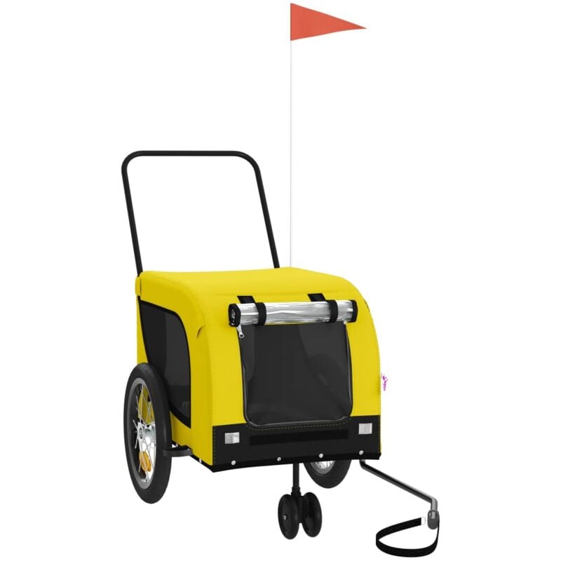 Fahrradanhänger Hunde Gelb und Schwarz Oxford-Gewebe & Eisen Vidaxl