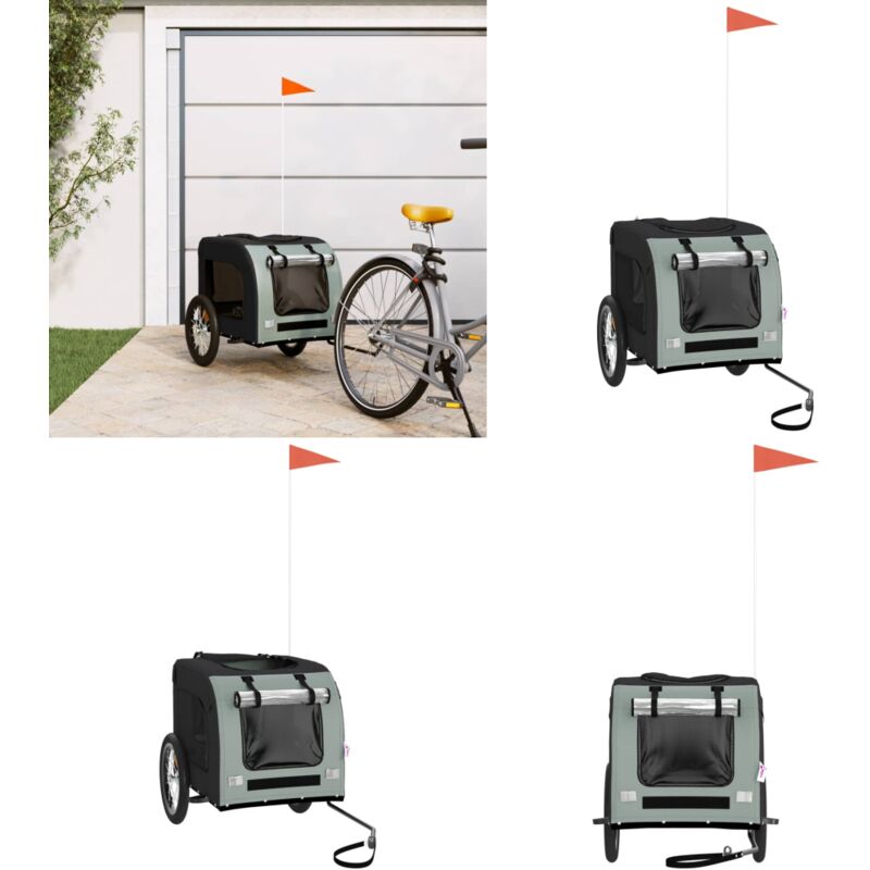 Fahrradanhänger Hunde Schwarz und Grau Oxford-Gewebe und Eisen - Fahrradanhänger Hund - Fahrradanhänger Hunde - Home & Living - Schwarz