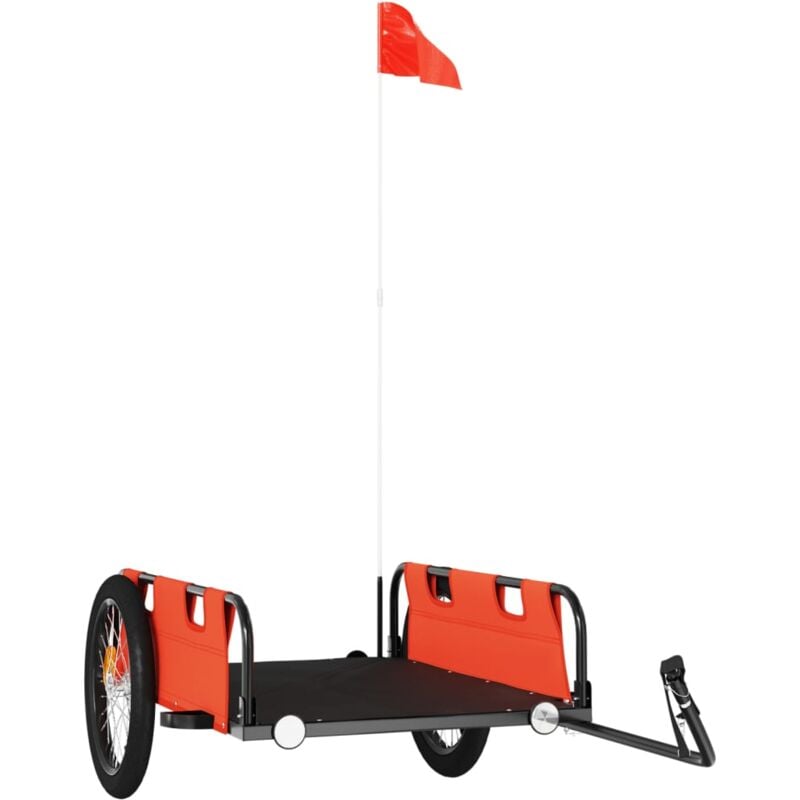 Fahrradanhänger Orange Oxford-Gewebe und Eisen Vidaxl