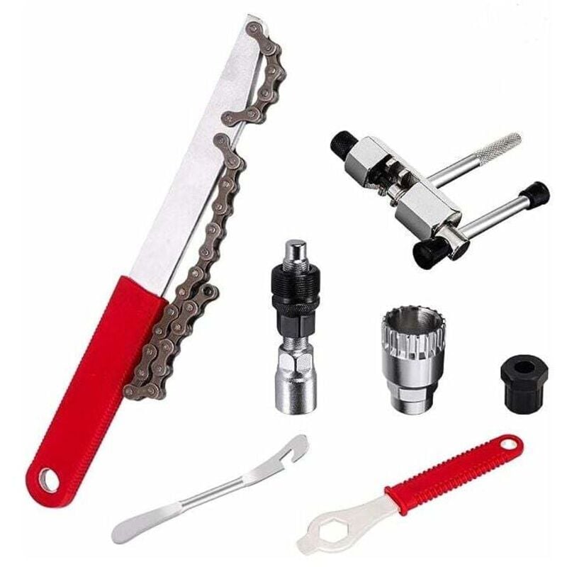 Gabrielle - Fahrrad-Reparatur-Werkzeug-Set, Fahrrad-Ketten-Werkzeug-Set mit Kettenpeitsche, Fahrrad-Kurbelabzieher, Tretlager-Entferner,